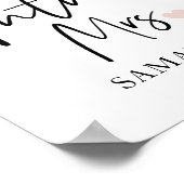 De toekomstige mevrouw en Uw Naam | Moderne schoon Poster (Hoek)