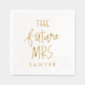 De toekomstige mevrouw gepersonaliseerde verloving folie servetten (Voorkant)