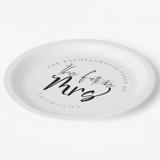 De Toekomstige Mevrouw Getrouwde Naam Script Bache Papieren Bordje (Gekanteld)