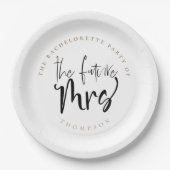 De Toekomstige Mevrouw Getrouwde Naam Script Bache Papieren Bordje (Voorkant)