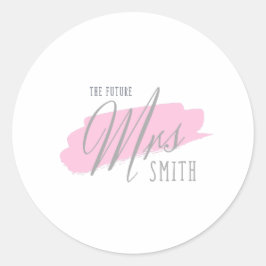 De toekomstige mevrouw Smith - Grijs lettertype | Ronde Sticker