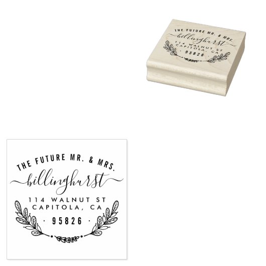 De Toekomstige Mijnheer & Mevrouw Landelijke Retou Rubberstempel (Gestempeld)