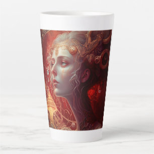 De toekomstige Mok Art Nouveau Woman Latte