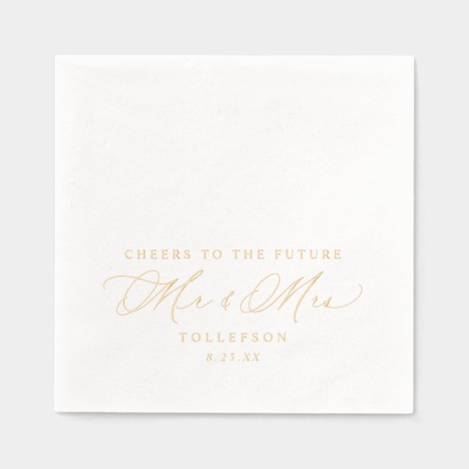 De toekomstige Mr & Mrs Custom Engagement Party Folie Servetten (Voorkant)