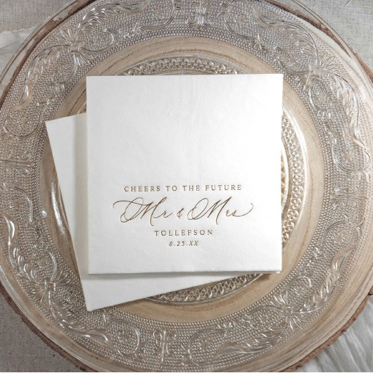 De toekomstige Mr & Mrs Custom Engagement Party Folie Servetten
