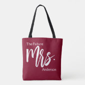 De toekomstige Mrs. Script Bourgogne & White achte Tote Bag (Achterkant)