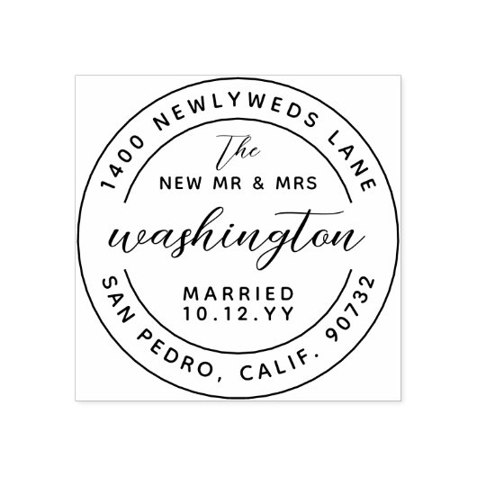 De toespraak van de heer en mevrouw Pas getrouwd Rubberstempel (Afrduk)