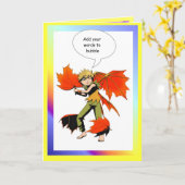 De toespraakbel van de fee, de fee van de Herfst Kaart (Gele Bloem)