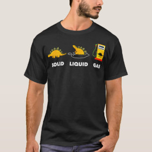 De toestanden van een dinosaurus gas vloeibare vas t-shirt