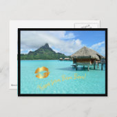 De toevlucht van Overwater in de lagune van Bora Briefkaart (Voorkant / Achterkant)