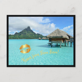 De toevlucht van Overwater in de lagune van Bora Briefkaart