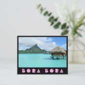 De toevlucht van Overwater in de turkooise lagune Briefkaart (Staand voorkant)