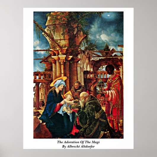 De toevoeging van de Magi door Albrecht Altdorfer Poster (Voorkant)