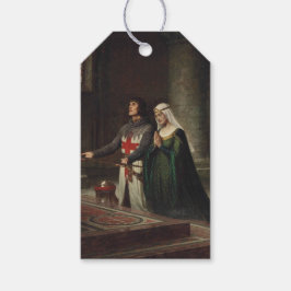 De toewijding (middeleeuwse ridder en zijne dame) cadeaulabel