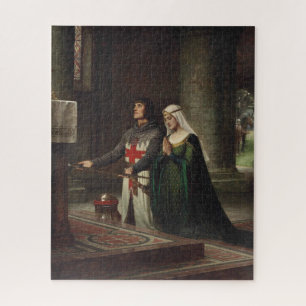De toewijding (middeleeuwse ridder en zijne dame) legpuzzel