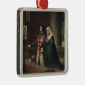 De toewijding (middeleeuwse ridder en zijne dame) metalen ornament (Rechts)