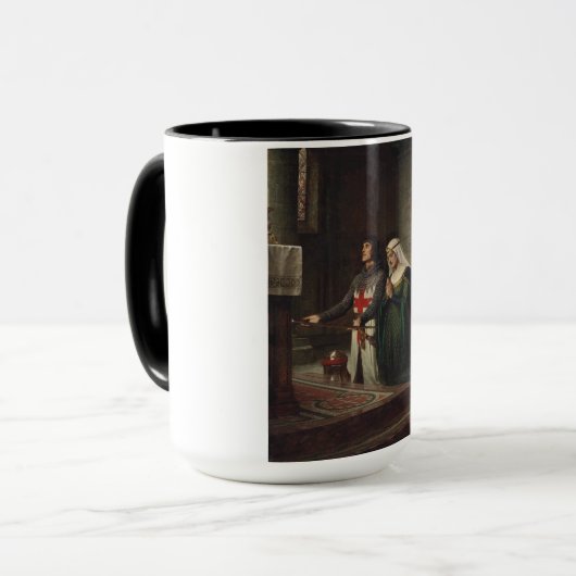 De toewijding (middeleeuwse ridder en zijne dame) mok (Voorkant links)