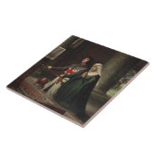 De toewijding (middeleeuwse ridder en zijne dame) tegeltje (Zijkant)