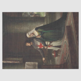 De toewijding (middeleeuwse ridder en zijne dame) tissuepapier