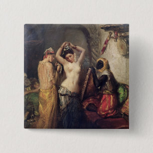 De Toilet in de Seraglio Vierkante Button 5,1 Cm