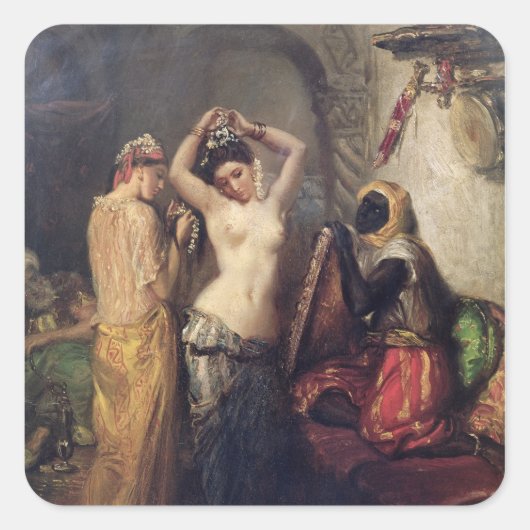 De Toilet in de Seraglio Vierkante Sticker (Voorkant)