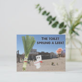 De Toilet Sprung is een leek. Briefkaart (Staand voorkant)