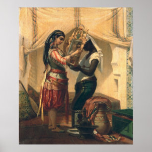De toilet van de Odalisque Poster
