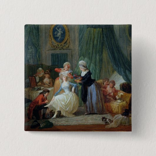 De toilet vierkante button 5,1 cm (Voorkant)