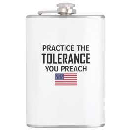 De tolerantie die u predikt, oefenen heupfles