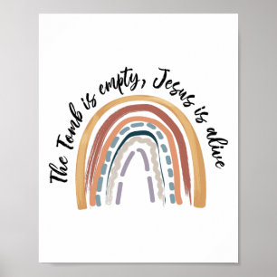 De Tomb is leeg Jezus leeft dat hij gelukkig is Poster