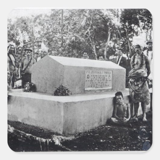 De Tomb van Tusitala Vierkante Sticker (Voorkant)