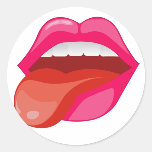 De tong uitsteken ronde sticker (Voorkant)