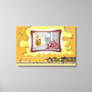 De Tongdepressor Satirische Humor 24x16 Canvas Afdruk