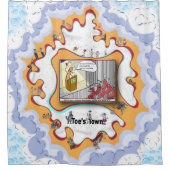 De Tongonderdrukker | Satirische Humor Douchegordijn (Voorkant)