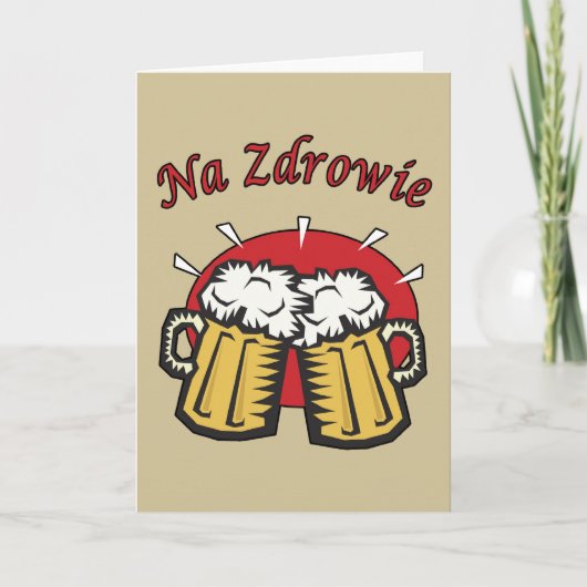 De Toost van Na Zdrowie met Bier overvalt Kaart (Voorkant)