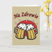 De Toost van Na Zdrowie met Bier overvalt Kaart (Gele Bloem)