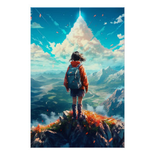 De top in haar ziel   Anime Hiker Girl Perfect Poster