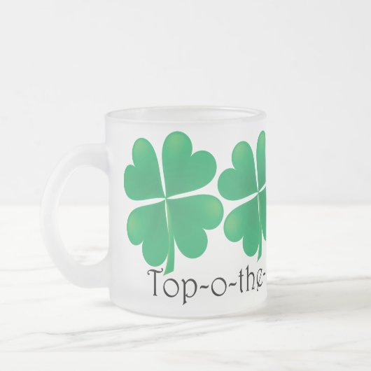 De top-o-the-Morning naar Ya! Shamrock-Mok Matglas Koffiemok (Links)