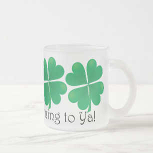 De top-o-the-Morning naar Ya! Shamrock-Mok Matglas Koffiemok