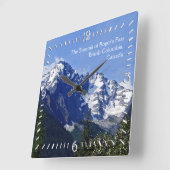De top van Roger's Pass Wall Clock Vierkante Klok (Hoek)