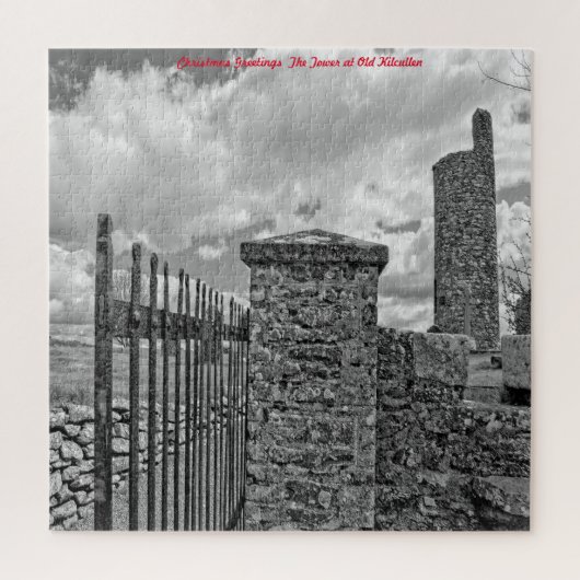 De Toren bij Old Kilcullen. Kerstgroeten Legpuzzel (Verticaal)