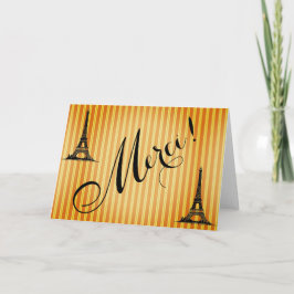 De Toren Merci van Eiffel de Franse Vintage u Bedankkaart