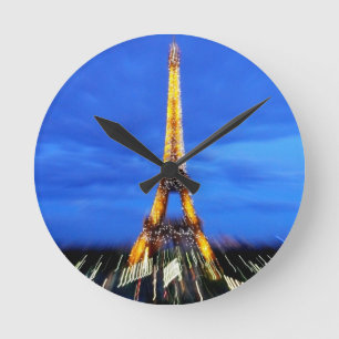 De toren Parijs Frankrijk van Eiffel Ronde Klok