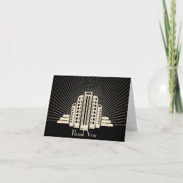 De Toren Ray van het art deco in Zwarte en het Bedankkaart