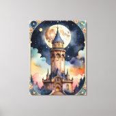 De toren - Tarot inspirerend schilderij Canvas Afdruk (Voorkant)