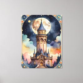 De toren - Tarot inspirerend schilderij Canvas Afdruk