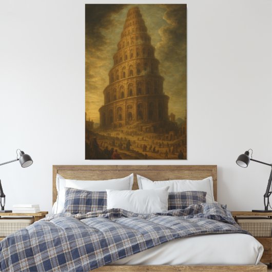 De toren van Babel Canvas Afdruk (Insitu (Slaapkamer))