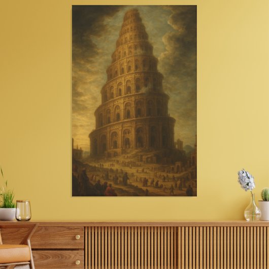De toren van Babel Canvas Afdruk (Insitu (Woonkamer))