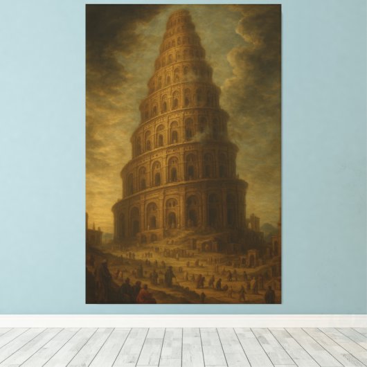 De toren van Babel Canvas Afdruk (Insitu (Houten vloer))
