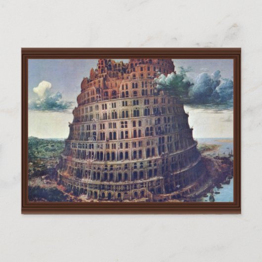 De toren van Babel. Door Pieter Bruegel Briefkaart (Voorkant)